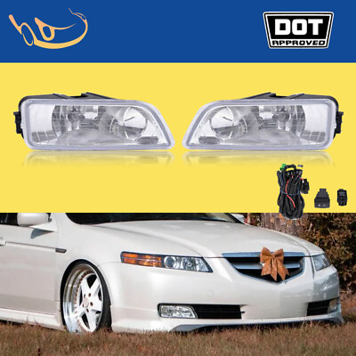 #ad Fit 2004 2005 2006 Acura TL Clear Front Bumper Fog Lights Driving Lamps W Switch $36.50
