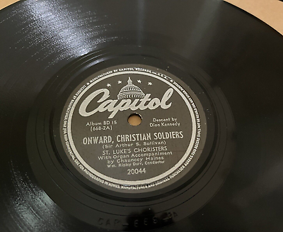 #ad 2 antique 78 rpm recordsCapitol LabelChristian hymns songs Choir and orchestra $35.00