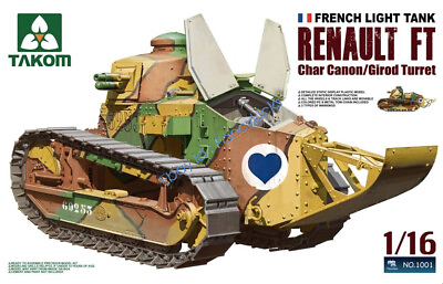 #ad Takom 1001 1 16 Scale French Light Tank Renault FT Char Canon Girod Turret FT 17 $52.98