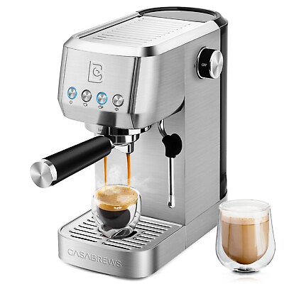 Casabrews 20 Bar Espresso Machine with 49oz Water Tank Coffee Machine Silver US $106.39