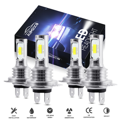 #ad H7 H7 LED Headlight KIT Combo Bulbs High Low Beam Super Bright White 10000K $29.99