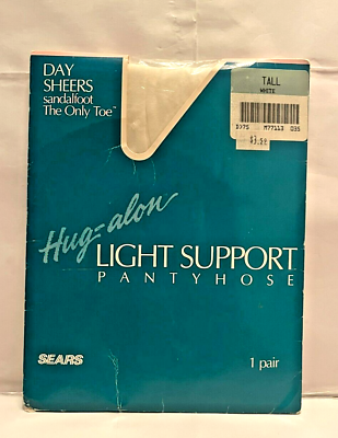 #ad Sears Hug alon Pantyhose Regular Day Sheer Tall White New In Package $7.00
