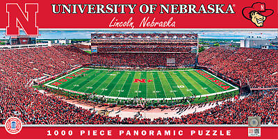 #ad MasterPieces Nebraska Cornhuskers NCAA 1000 Piece Panoramic Jigsaw Puzzle $19.99
