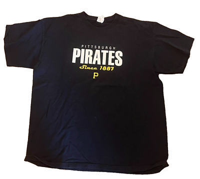 #ad Pittsburgh Pirates Black T Shirt by Jerzees Size XL $8.99