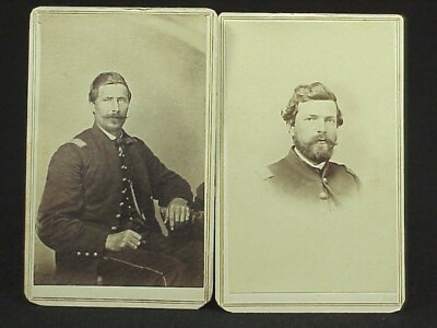 #ad Two Civil War C.D.V.#x27;s Of OFFICERS $125.00