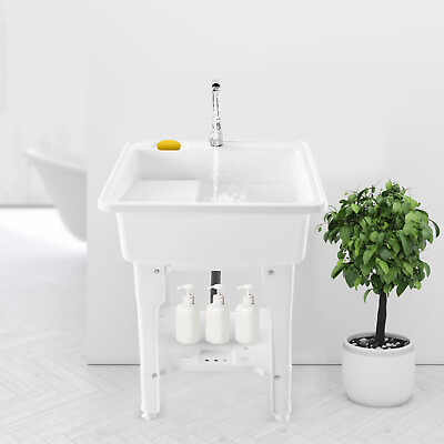 #ad Freestanding Laundry Utility Sink Outdoor Washing Tub Wash Station Sink amp;Faucet $127.68
