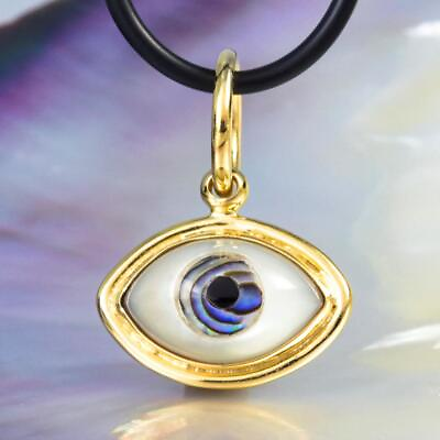 #ad Evil Eye Pendant Gold Vermeil Sterling Silver Abalone amp; Mother of Pearl 3.02 g $54.00