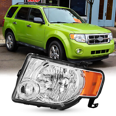 #ad For 2008 2012 Ford Escape XLS XLT Limited Hybrid Headlight Driver Side 1P Chrome $44.99