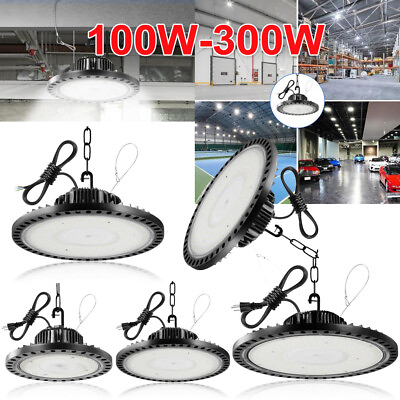 #ad 300W 200W 100W UFO Led High Bay Light Commercial Industrial Warehouse Shop Lamp $26.99