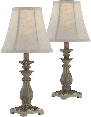 #ad Vintage Candlestick Accent Table Lamps Country Style Bedside Nightstand Set of 2 $65.90