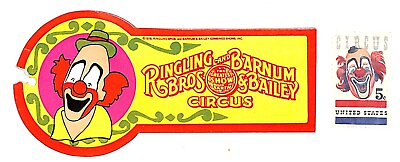 #ad Ringling Bros. c1978 Clown Lou Jacobs Light Card Stock Tag amp; 1966 5c Stamp $4.99