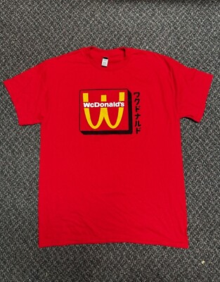 #ad Authentic New McDonald’s WcDonalds WcDonald#x27;s Crew 2024 Employee T Shirt Red $21.99