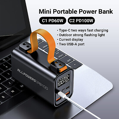 #ad PB100 24000mAh Portable Power Bank USB Type C LED Battery Charger For CellPhones $54.04