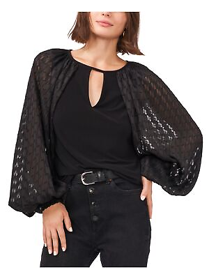 #ad VINCE CAMUTO Womens Black Keyhole Top S $7.99