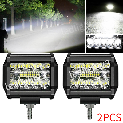 #ad 2 4 10PC 4quot;inch 500W LED Work Light Reverse Fog Lights Spot Flood Off Road Truck $41.39