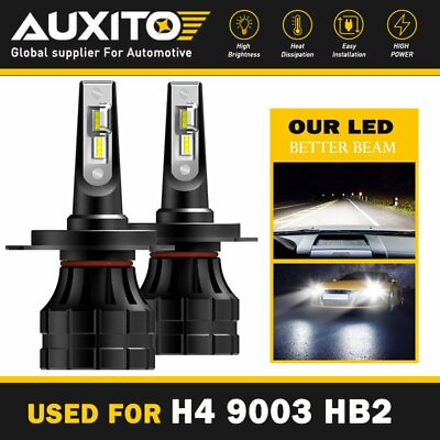 #ad AUXITO H4 9003 HB2 CSP LED Headlight Kit Hi Lo Beam Bulb 20000LM 6000K HID White $27.99