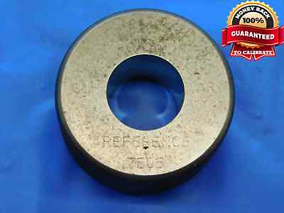#ad .7505 MASTER PLAIN BORE RING GAGE .7500 .0005 OVERSIZE 3 4 19 mm SETTING CHECK $44.99