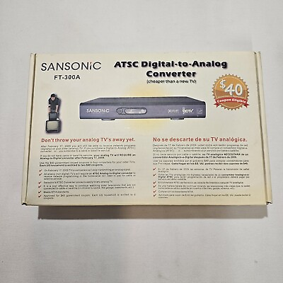 #ad Sansonic Digital Converter Box: Model FT 300A AV Cable Remote Coaxial $12.88