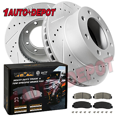 #ad Front Drilled Brake Rotors Ceramic Pads for Ford F 250 F 350 05 07 F250 F350 SD $174.99