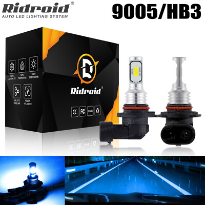 #ad 9005 LED Headlight Super Bright Bulbs Kit Blue 8000K 8000LM High Low Beam Lamp $11.99