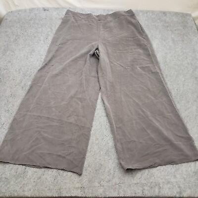 #ad Eileen Fisher Pants Womens 1X Brown Wide Leg Chino Casual Plus Size Ladies 39x30 $34.99