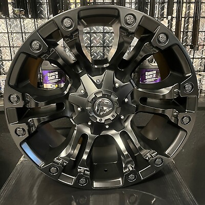 #ad 4 Fuel Vapor Matte Black Wheels Rims 18x9 6x135 5.5 Fits GMC Silverado Ram 1500 $1249.97