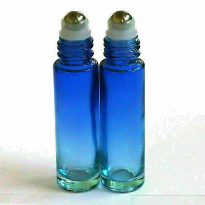 #ad 1 50Pcs 10ml Essential Oil Bottles Gradient Glass Roll On Bottle Steel Roller 9# $126.30