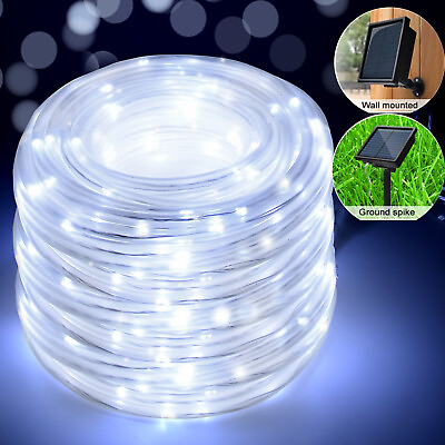 Solar Power 75.5FT 200LED Cool White Rope String Fairy Lights Outdoor Waterproof $32.99