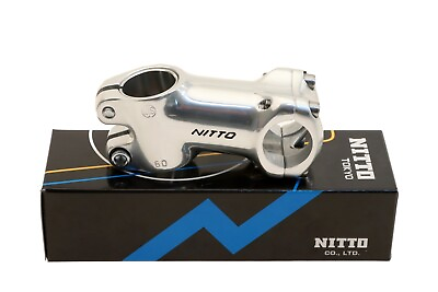 #ad Nitto NJ 89 NJS Keirin Track Stem 1 1 8quot; Threadless 60mm 25.4mm Clamp Silver NEW $82.79