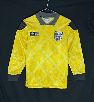 #ad VTG England 1990 1991 Home Goalkeeper Umbro Jersey Size 30 32 RARE $75.00
