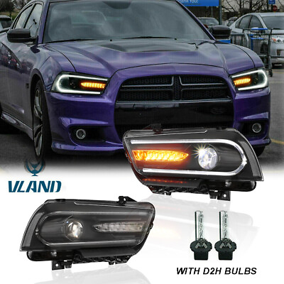 #ad LED Sequential Turn Lights Headlights w HID bulbs For 2011 2014 Dodge Charger $299.99