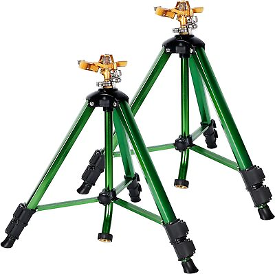 #ad Biswing Impact Sprinkler Head on Tripod Base 2 Pack Fits all garden hoses $82.07