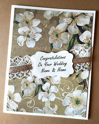 #ad Wedding Congratulations Card Handmade with Personalized Names and Verse Inside $5.15