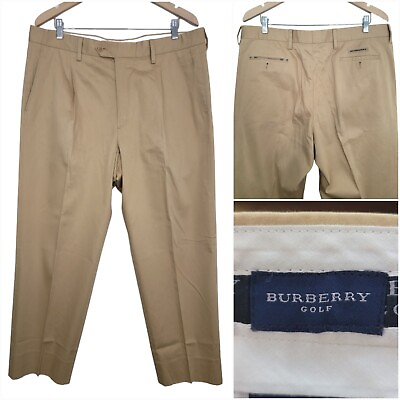 #ad Burberry Dress Pants Mens 38x28.5 Beige Trouser Khaki Jeans Nova Check Golf $77.70
