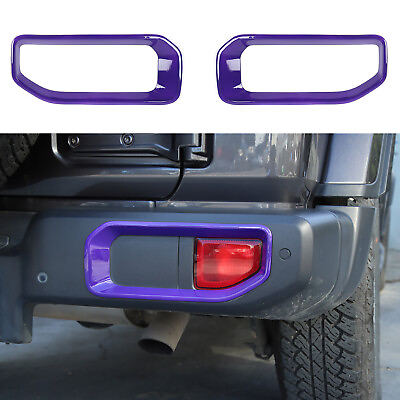 #ad Purple Rear Fog Light Lamp Cover Trim Frame For Jeep Wrangler JL 18 Accessories $15.84