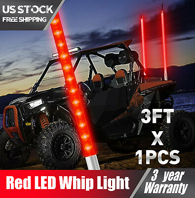 3FT LED Whip Light Flag Pole Lighted Antenna For ATV RZR UTV Buggy Polaris RZ $32.99