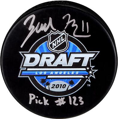 #ad Zach Hyman Maple Leafs Signed 2010 Draft Logo Hockey Puck amp; quot;Pick #123quot; Insc $89.99