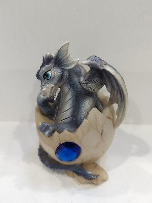 #ad September Birthstone Dragon Egg Statue Blue Sapphire September Gem Dragon Decor $23.25
