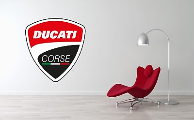 #ad Ducati Logo Wall Decal Racing Bike Motorbike Vinyl Art Mural Sticker $59.95