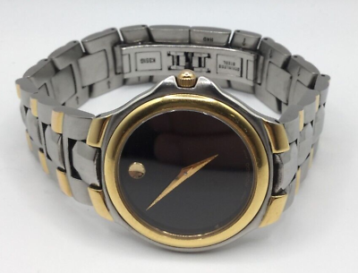 #ad MA1 Movado Museum Men#x27;s Watch 81 E4 9881 Gold Toned Black Dial Steel 36mm $130.00