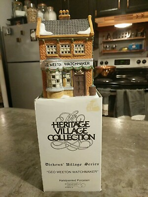 #ad Dept 56 Dickens Village Series quot;Geo Weeton Watchmakerquot; Includes Cord amp; Bulb EUC $21.50