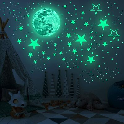 #ad 435PCS Glow In The Dark Luminous Stars amp; Moon Wall Stickers Decal Kid Room D $8.65