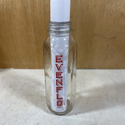 #ad Vintage Evenflo 8 oz Glass Baby Bottles Red Wording No Nipples USA Decor $12.99