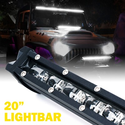 20 in 90W LED Spot Flood Work Light Bar Combo Driving Off Road SUV Boat lamps $59.39