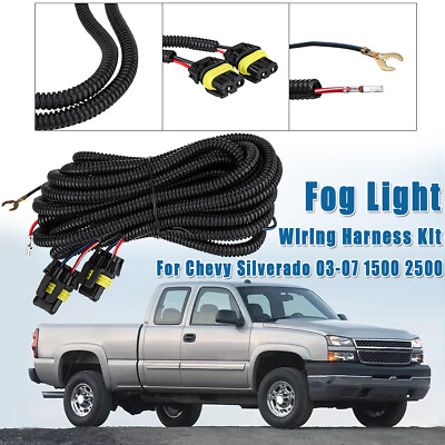 12V Fog Light Wiring Harness For Fits Chevy Silverado 1500 2500 2003 2007 $13.99