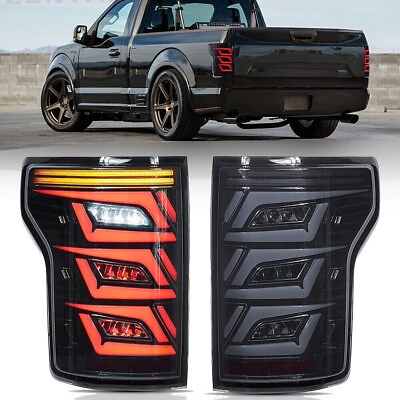 #ad 2*VLAND LED Smoke Tail Lights For Ford F150 Pickup 2015 2020 w Sequential Signal $168.50