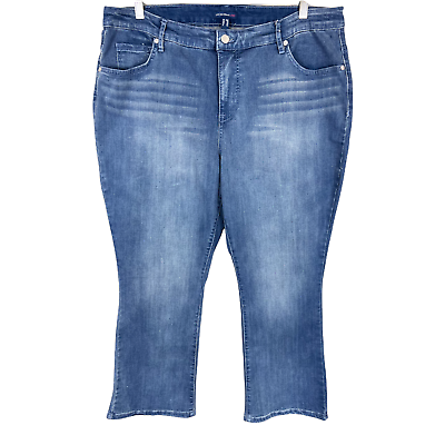 #ad Isaac Mizrahi Tall TRUE DENIM Kick Flare Ankle Jeans Light Indigo 18WT Size $20.00