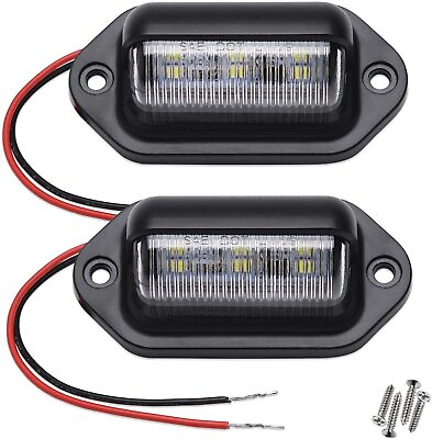 2x Universal LED License Plate Light Tag Lamps Assembly for Truck Trailer RV Set $6.99