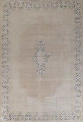 #ad Antique Geometric Kirman Muted 10x13 Area Rug Handmade Evenly Low Pile Carpet $2099.00