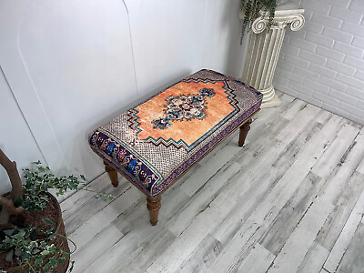 #ad Ottoman Bench Piano Bench Entry Bench Orange Bench Upholstered Bench $250.00